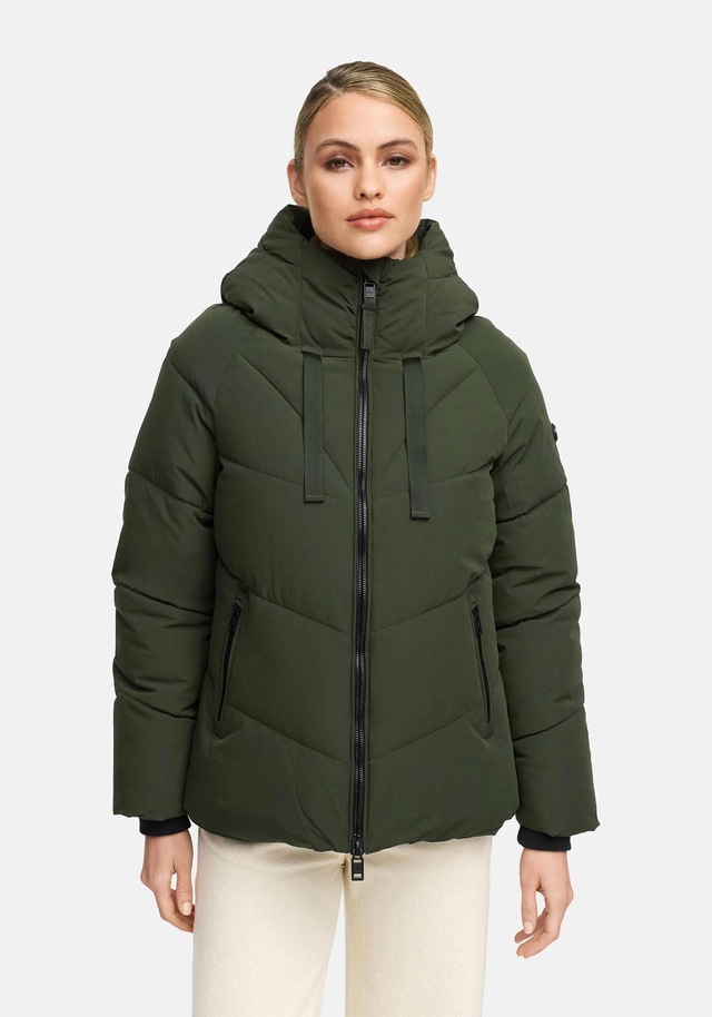Marikoo Winterjacke »Kwamee« Schräg gesteppte Winterjacke mit fester Kapuze