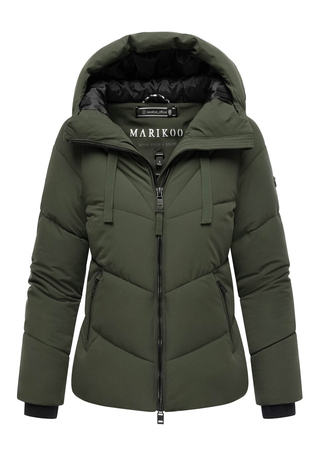 Marikoo Winterjacke »Kwamee« Schräg gesteppte Winterjacke mit fester Kapuze