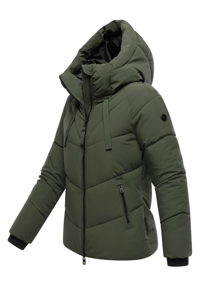 Marikoo Winterjacke »Kwamee« Schräg gesteppte Winterjacke mit fester Kapuze