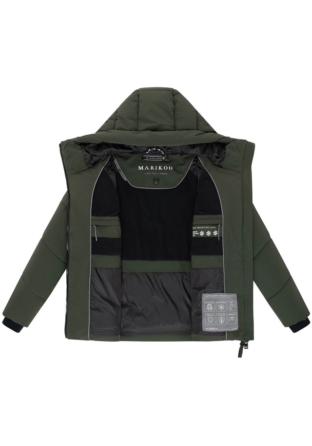 Marikoo Winterjacke »Kwamee« Schräg gesteppte Winterjacke mit fester Kapuze