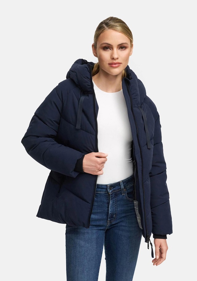 Marikoo Winterjacke »Kwamee« Schräg gesteppte Winterjacke mit fester Kapuze