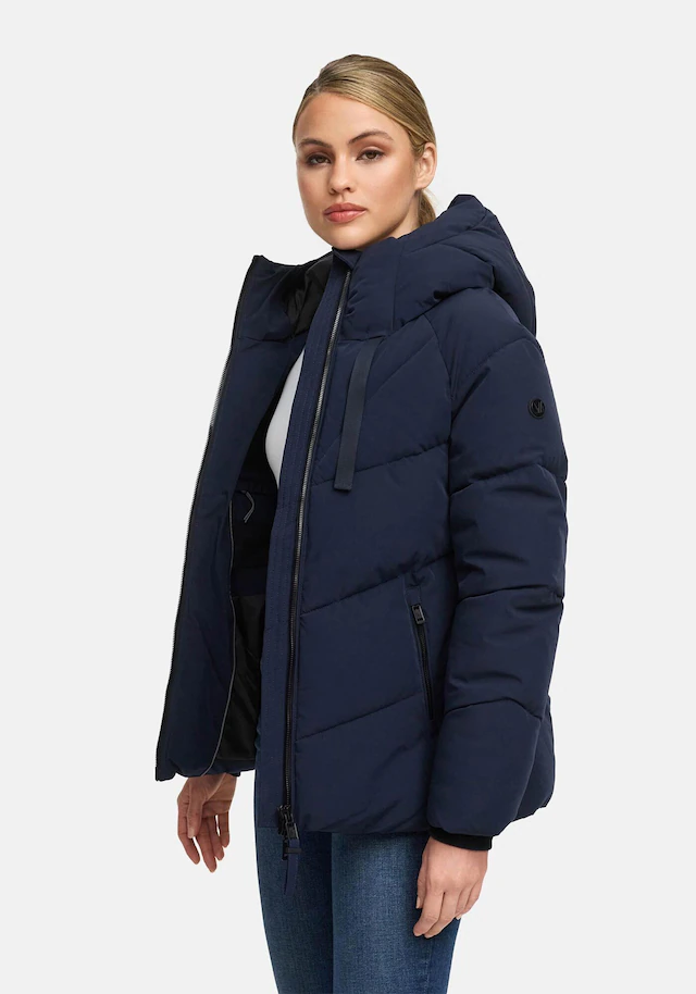 Marikoo Winterjacke »Kwamee« Schräg gesteppte Winterjacke mit fester Kapuze