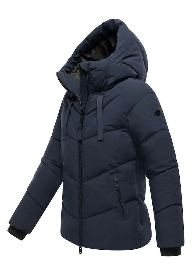 Marikoo Winterjacke »Kwamee« Schräg gesteppte Winterjacke mit fester Kapuze