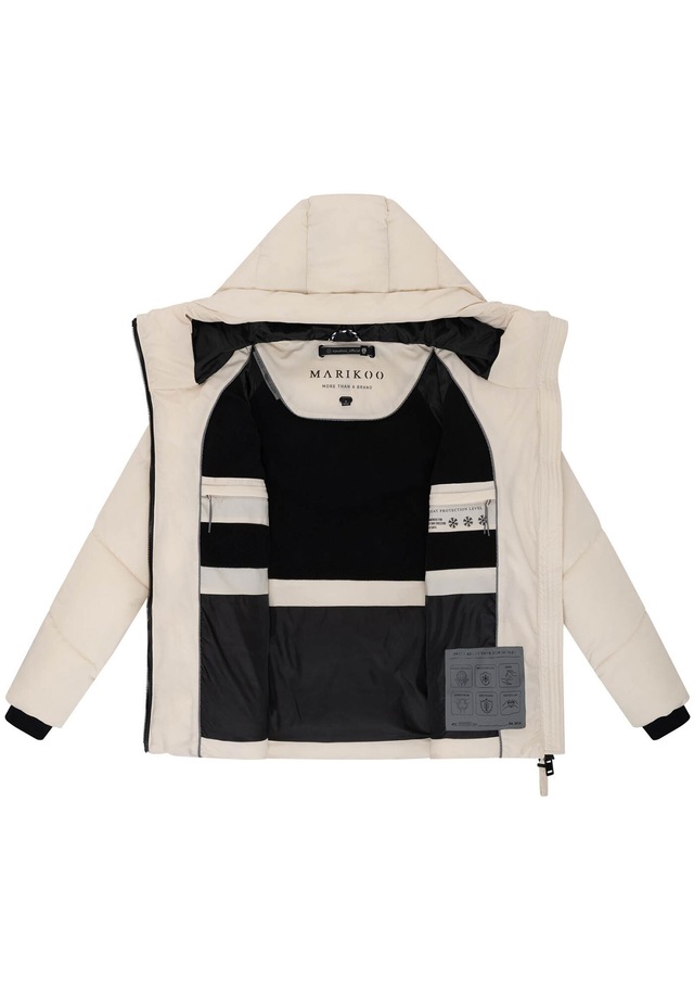 Marikoo Winterjacke »Kwamee« Schräg gesteppte Winterjacke mit fester Kapuze
