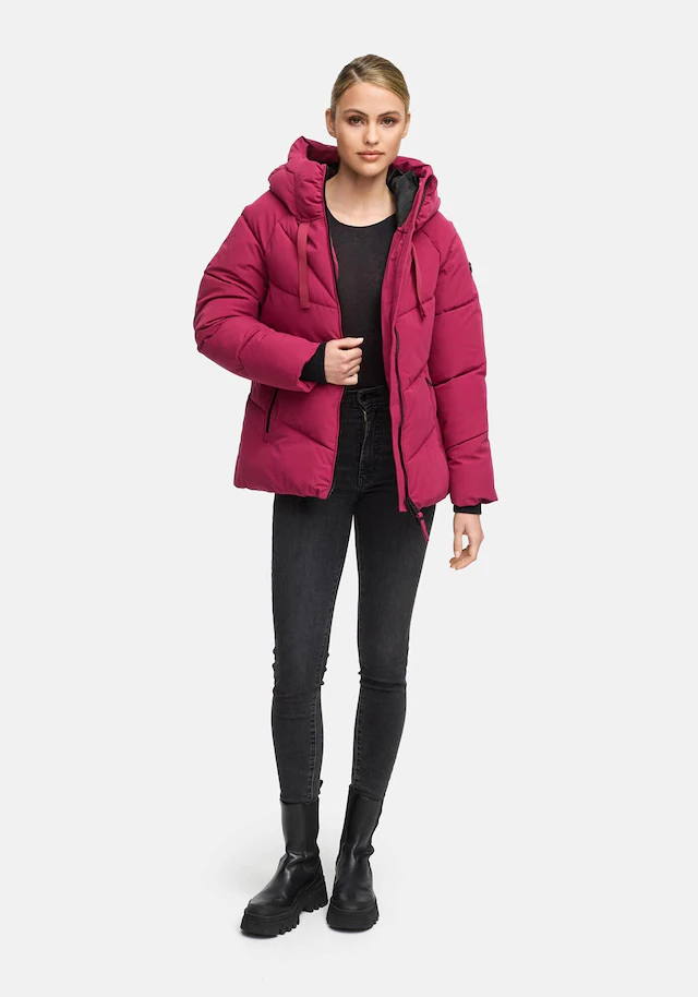 Marikoo Winterjacke »Kwamee« Schräg gesteppte Winterjacke mit fester Kapuze