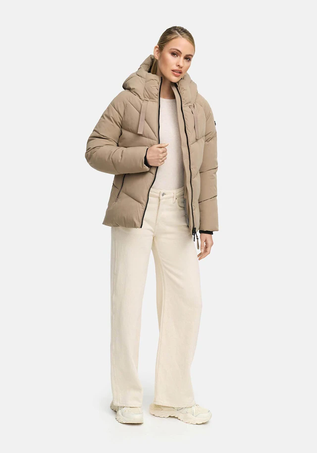 Marikoo Winterjacke »Kwamee« Schräg gesteppte Winterjacke mit fester Kapuze