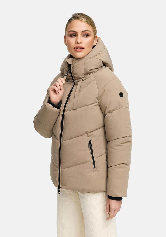 Marikoo Winterjacke »Kwamee« Schräg gesteppte Winterjacke mit fester Kapuze