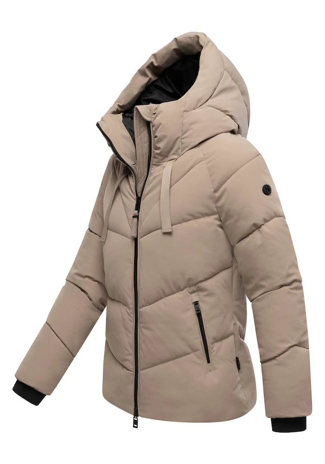 Marikoo Winterjacke »Kwamee« Schräg gesteppte Winterjacke mit fester Kapuze