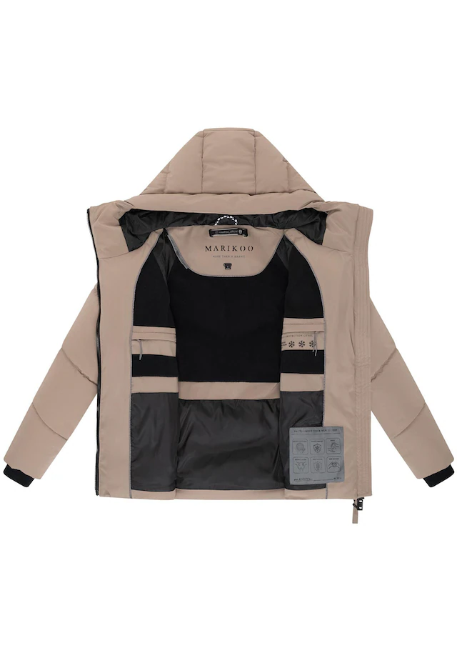 Marikoo Winterjacke »Kwamee« Schräg gesteppte Winterjacke mit fester Kapuze