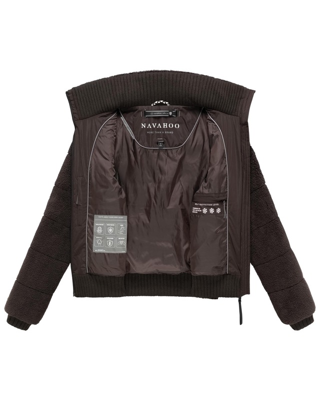 Navahoo Plüschjacke »Schneepuder 14« ohne Kapuze warme Damen Teddyjacke für den Winter