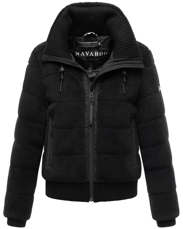 Navahoo Plüschjacke »Schneepuder 14« ohne Kapuze warme Damen Teddyjacke für den Winter