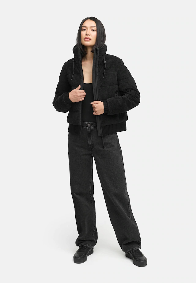 Navahoo Plüschjacke »Schneepuder 14« ohne Kapuze warme Damen Teddyjacke für den Winter