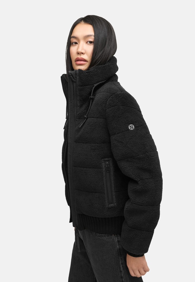 Navahoo Plüschjacke »Schneepuder 14« ohne Kapuze warme Damen Teddyjacke für den Winter
