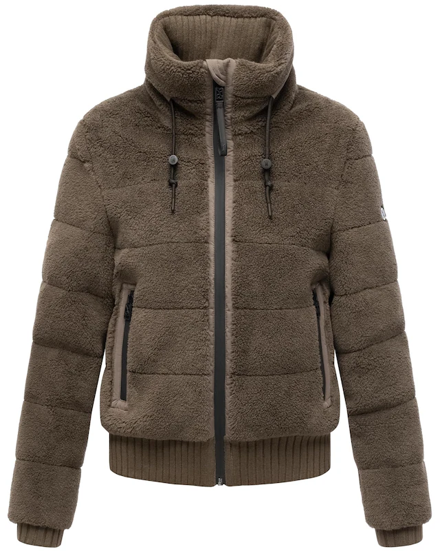 Navahoo Plüschjacke »Schneepuder 14« ohne Kapuze warme Damen Teddyjacke für den Winter