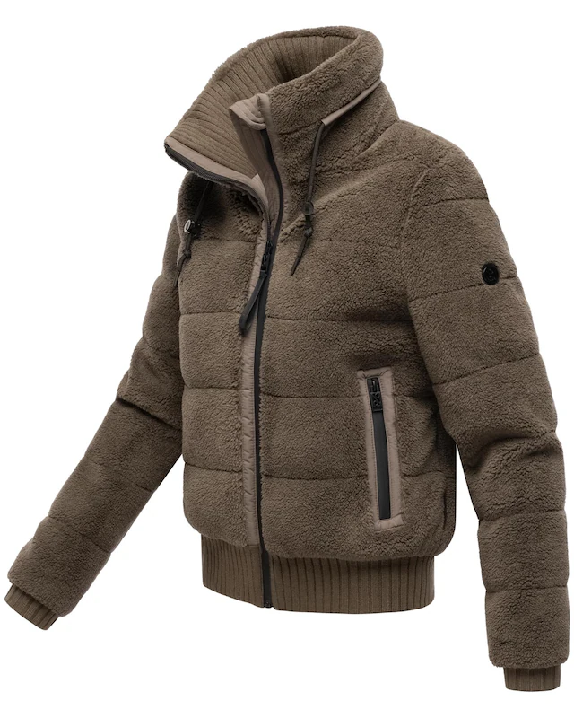 Navahoo Plüschjacke »Schneepuder 14« ohne Kapuze warme Damen Teddyjacke für den Winter