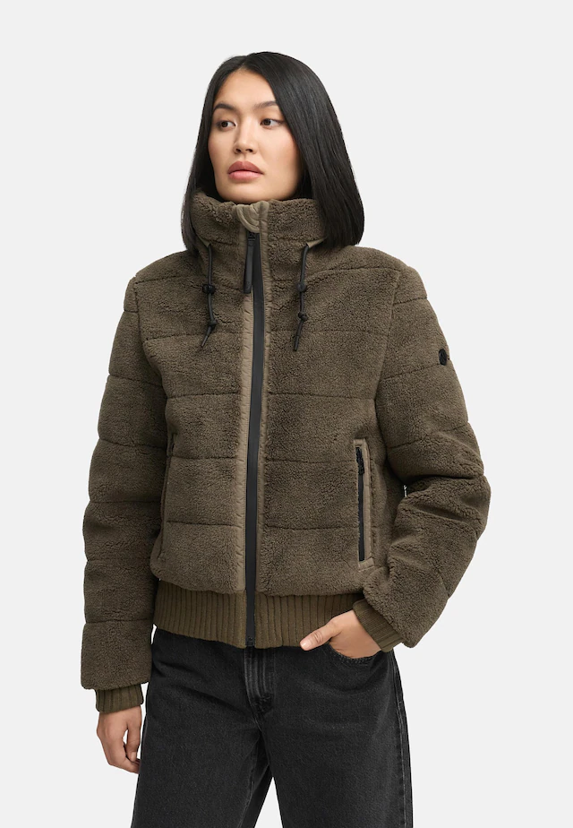 Navahoo Plüschjacke »Schneepuder 14« ohne Kapuze warme Damen Teddyjacke für den Winter