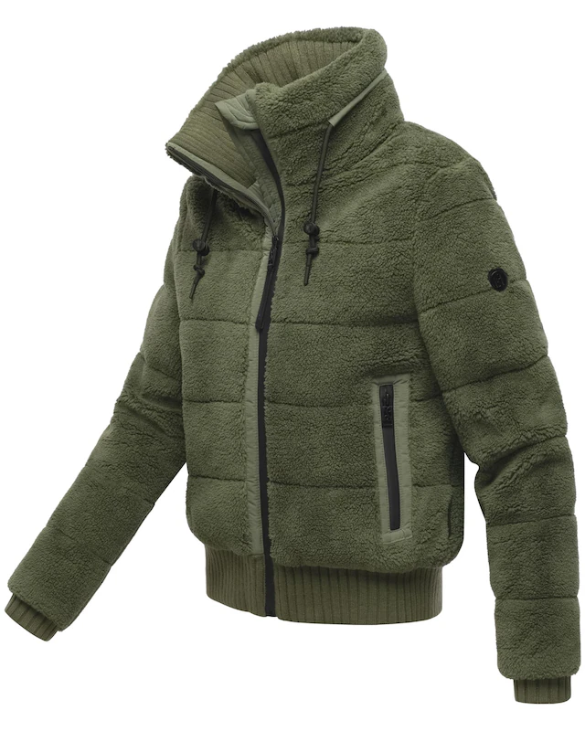 Navahoo Plüschjacke »Schneepuder 14« ohne Kapuze warme Damen Teddyjacke für den Winter