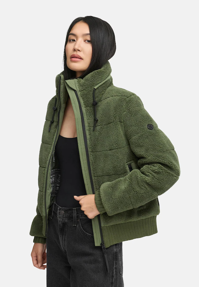 Navahoo Plüschjacke »Schneepuder 14« ohne Kapuze warme Damen Teddyjacke für den Winter