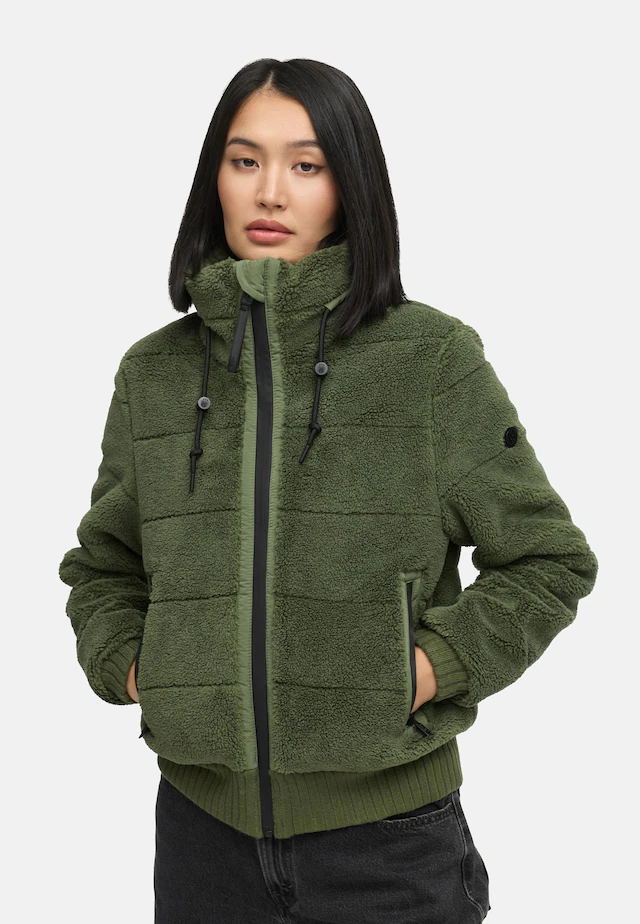 Navahoo Plüschjacke »Schneepuder 14« ohne Kapuze warme Damen Teddyjacke für den Winter