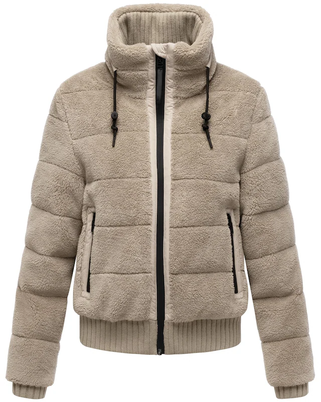 Navahoo Plüschjacke »Schneepuder 14« ohne Kapuze warme Damen Teddyjacke für den Winter