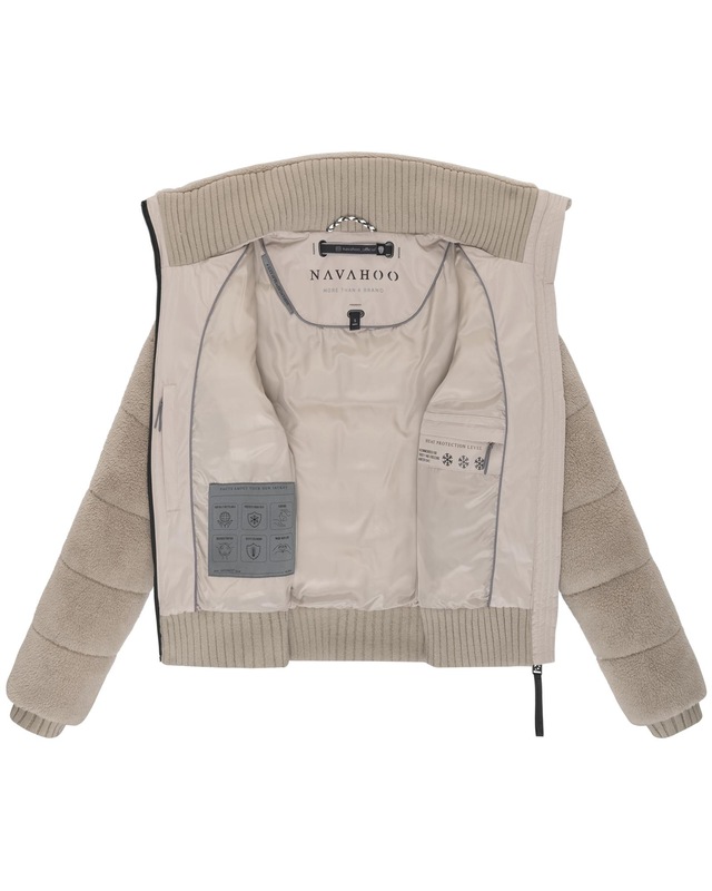 Navahoo Plüschjacke »Schneepuder 14« ohne Kapuze warme Damen Teddyjacke für den Winter