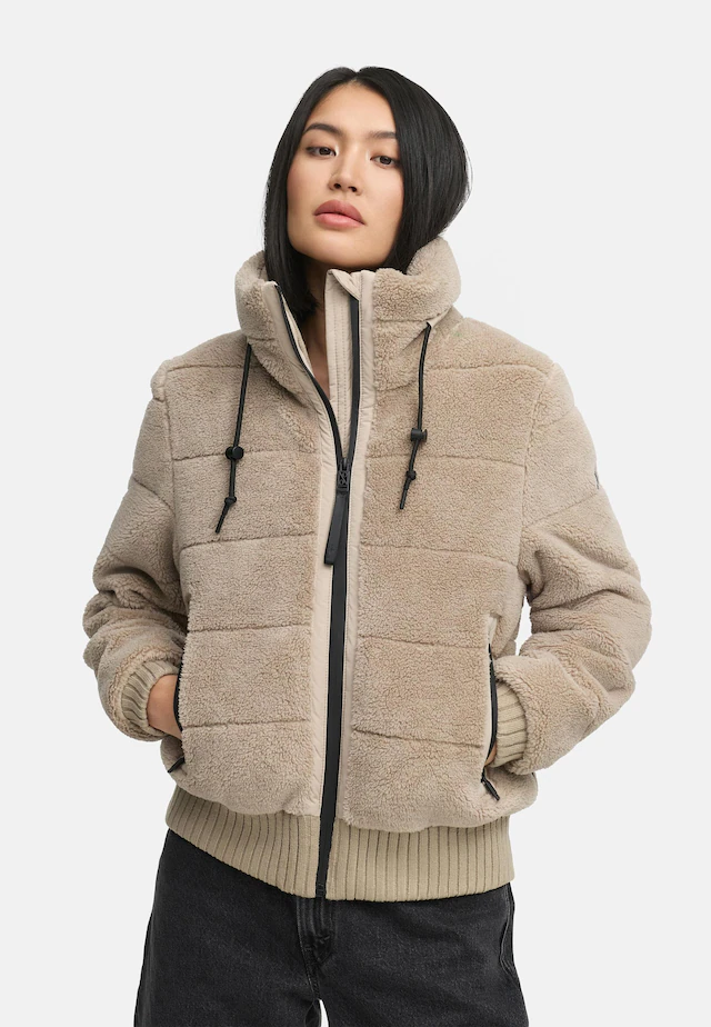 Navahoo Plüschjacke »Schneepuder 14« ohne Kapuze warme Damen Teddyjacke für den Winter
