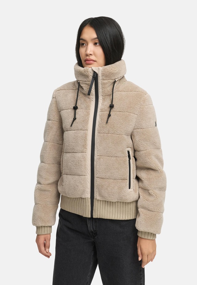 Navahoo Plüschjacke »Schneepuder 14« ohne Kapuze warme Damen Teddyjacke für den Winter