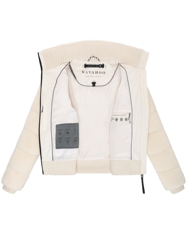 Navahoo Plüschjacke »Schneepuder 14« ohne Kapuze warme Damen Teddyjacke für den Winter