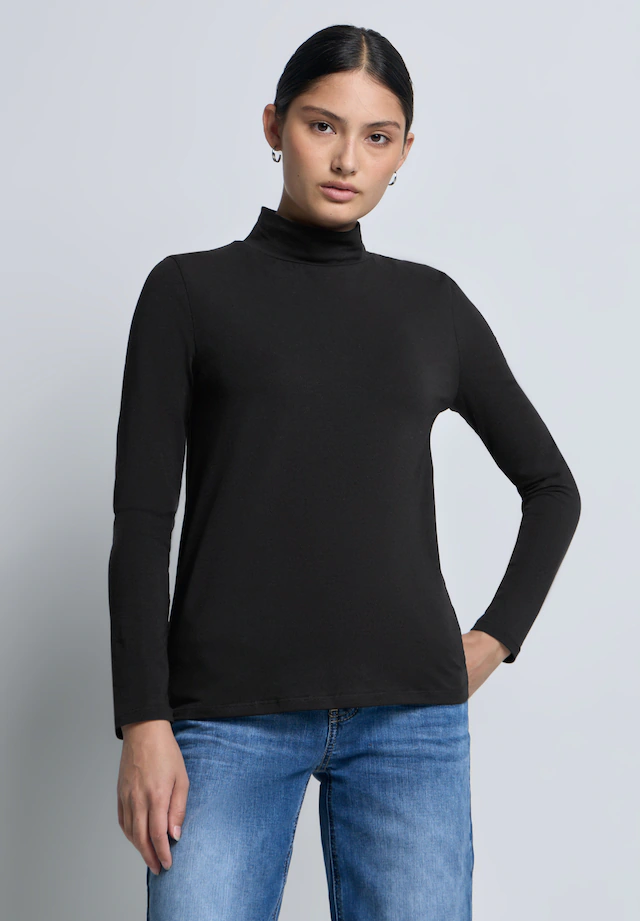STREET ONE STUDIO Langarmshirt aus Baumwolle mit Stretchante