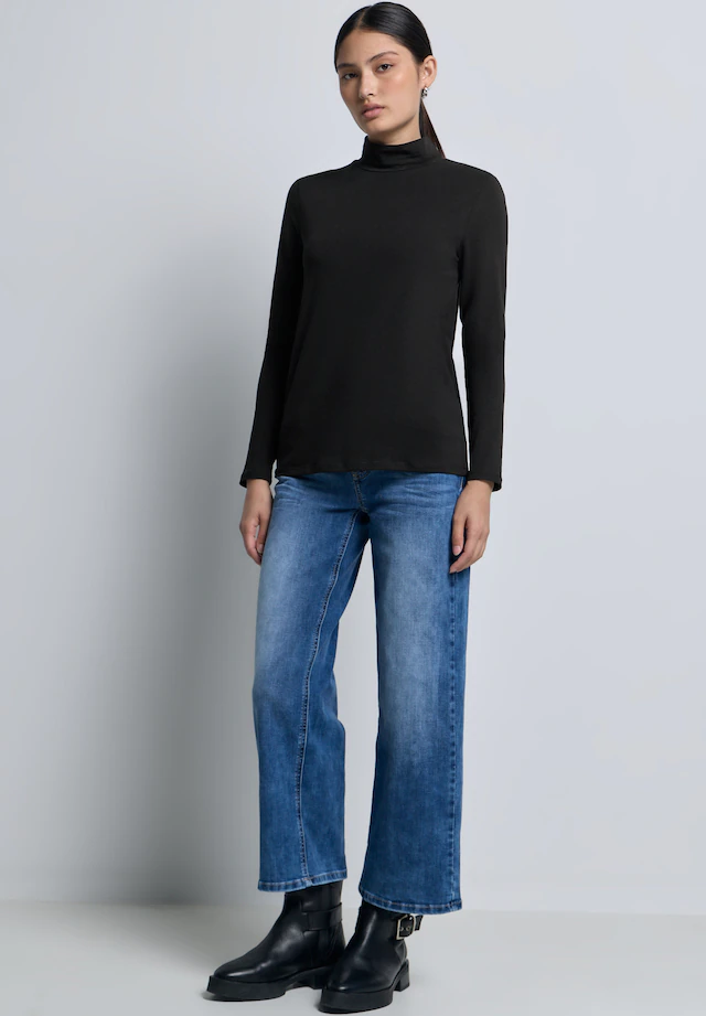 STREET ONE STUDIO Langarmshirt aus Baumwolle mit Stretchante