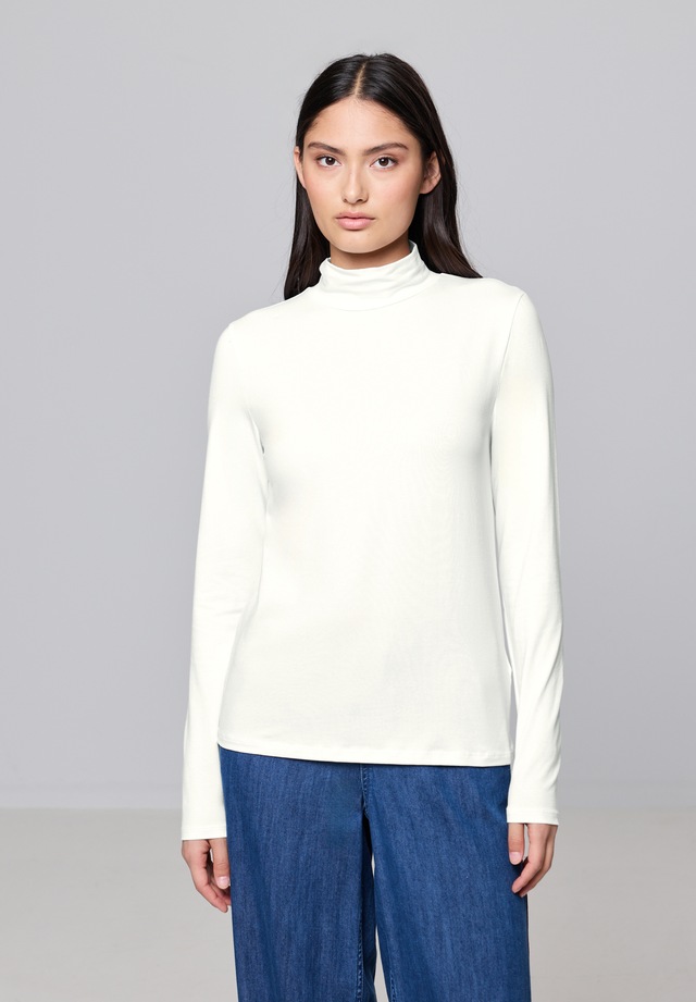 STREET ONE STUDIO Langarmshirt aus Baumwolle mit Stretchante