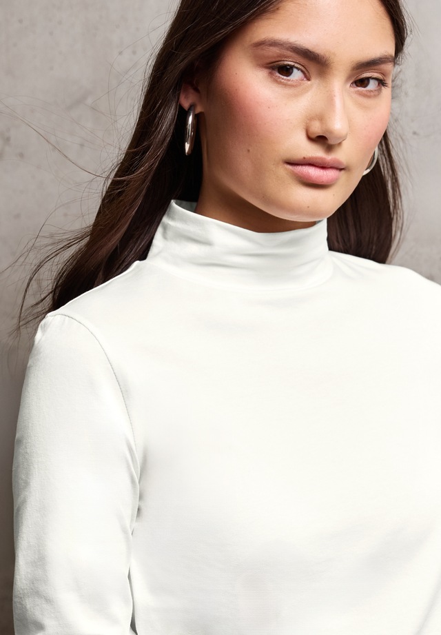 STREET ONE STUDIO Langarmshirt aus Baumwolle mit Stretchante
