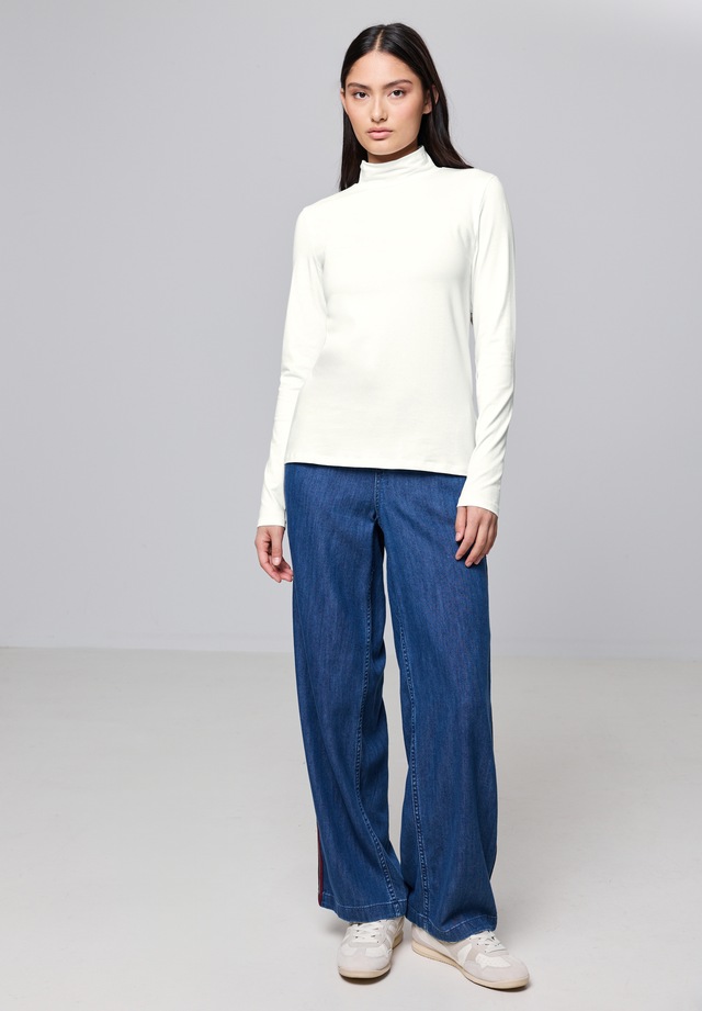 STREET ONE STUDIO Langarmshirt aus Baumwolle mit Stretchante
