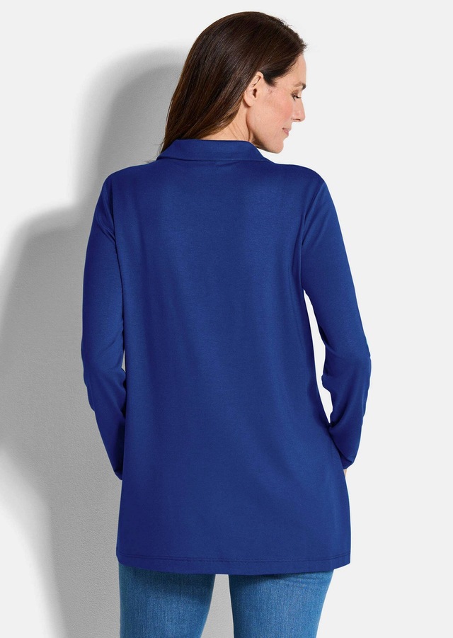 GOLDNER Langarmshirt »Kurzgröße Halbarm Blusenshirt mit Hemdkragen« Biesen