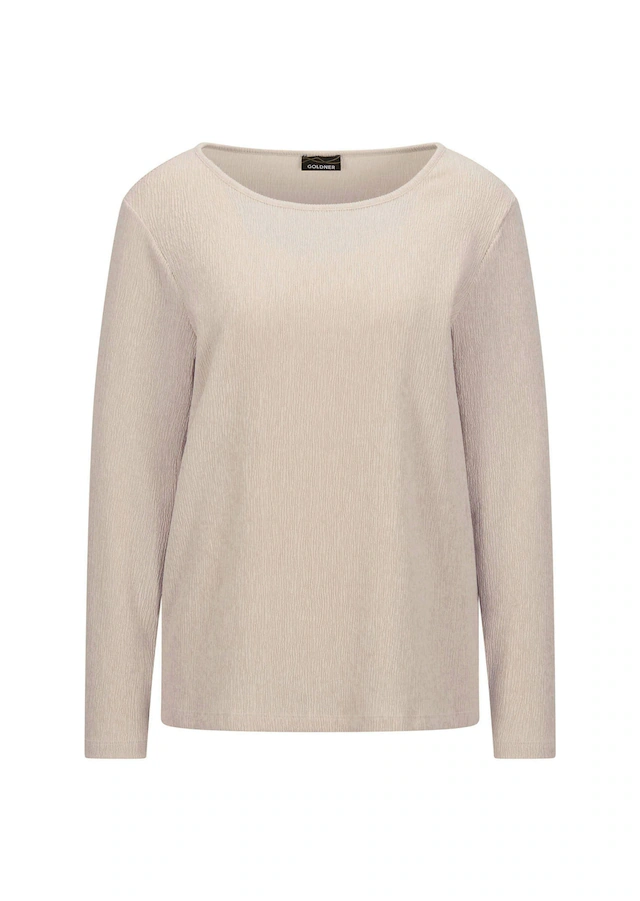 GOLDNER Langarmshirt »Kurzgröße Langarm Melange Jersey-Oberteil« U-Boot-Ausschnitt