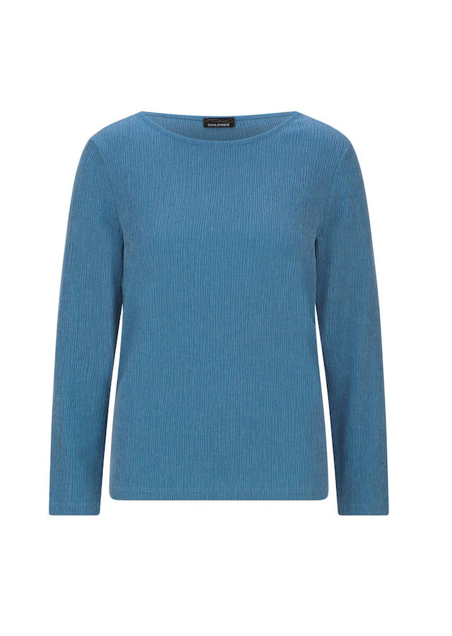 GOLDNER Langarmshirt »Kurzgröße Langarm Melange Jersey-Oberteil« U-Boot-Ausschnitt