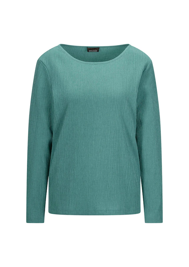 GOLDNER Langarmshirt »Kurzgröße Langarm Melange Jersey-Oberteil« U-Boot-Ausschnitt