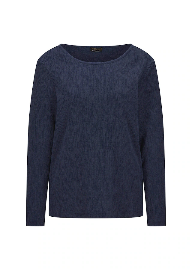 GOLDNER Langarmshirt »Kurzgröße Langarm Melange Jersey-Oberteil« U-Boot-Ausschnitt