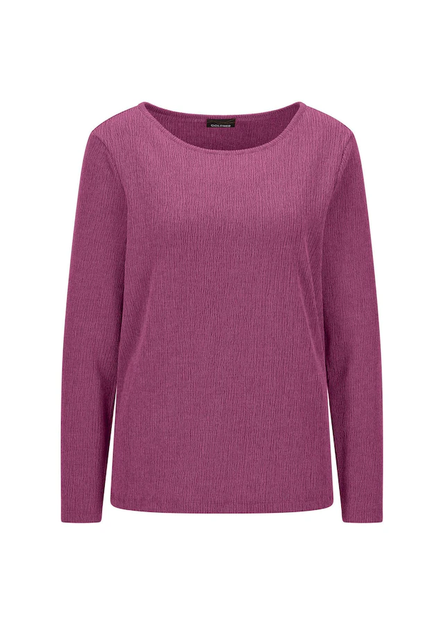 GOLDNER Langarmshirt »Kurzgröße Langarm Melange Jersey-Oberteil« U-Boot-Ausschnitt