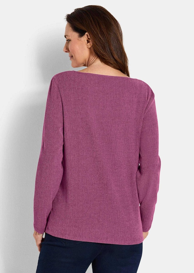 GOLDNER Langarmshirt »Kurzgröße Langarm Melange Jersey-Oberteil« U-Boot-Ausschnitt