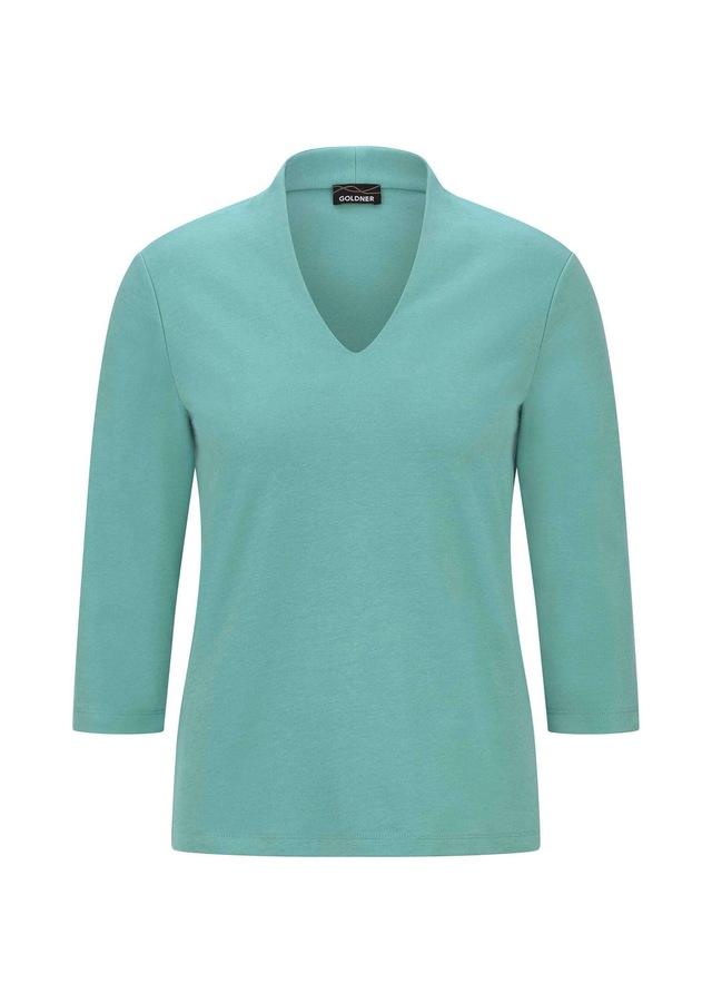 GOLDNER Kurzarmshirt »Elegantes Basic-Shirt mit V-Ausschnitt« V-Ausschnitt