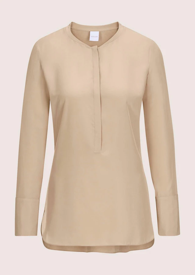 MADELEINE Hemdbluse »Seidenhemd Luxuriöse Bluse mit kragenlosem Design«