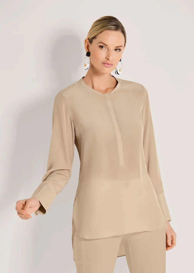MADELEINE Hemdbluse »Seidenhemd Luxuriöse Bluse mit kragenlosem Design«