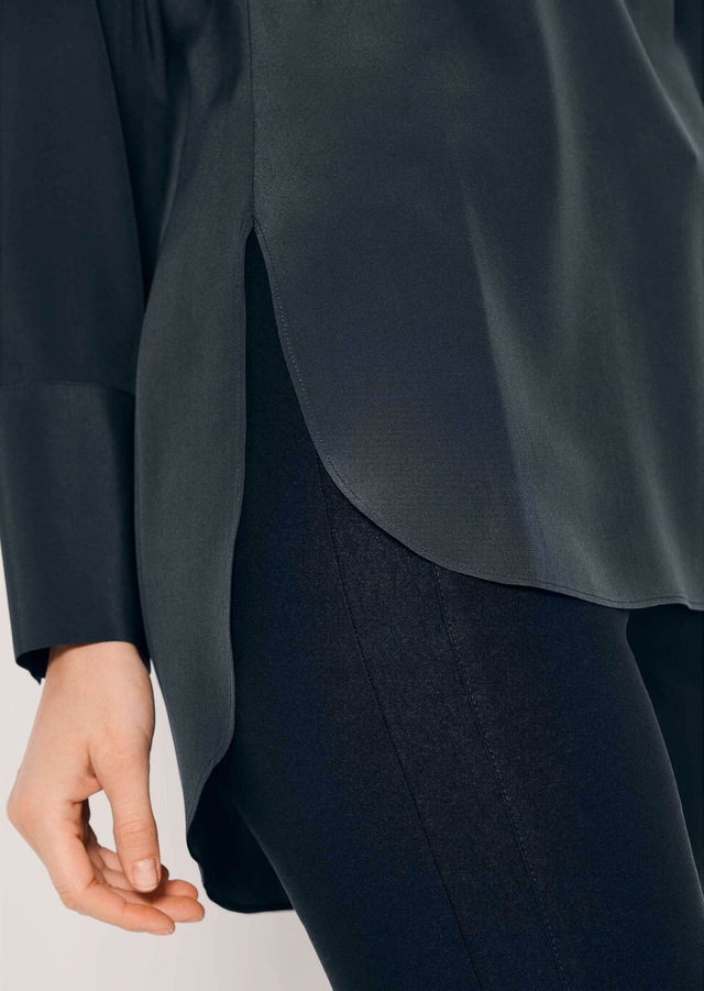 MADELEINE Hemdbluse »Seidenhemd Luxuriöse Bluse mit kragenlosem Design«