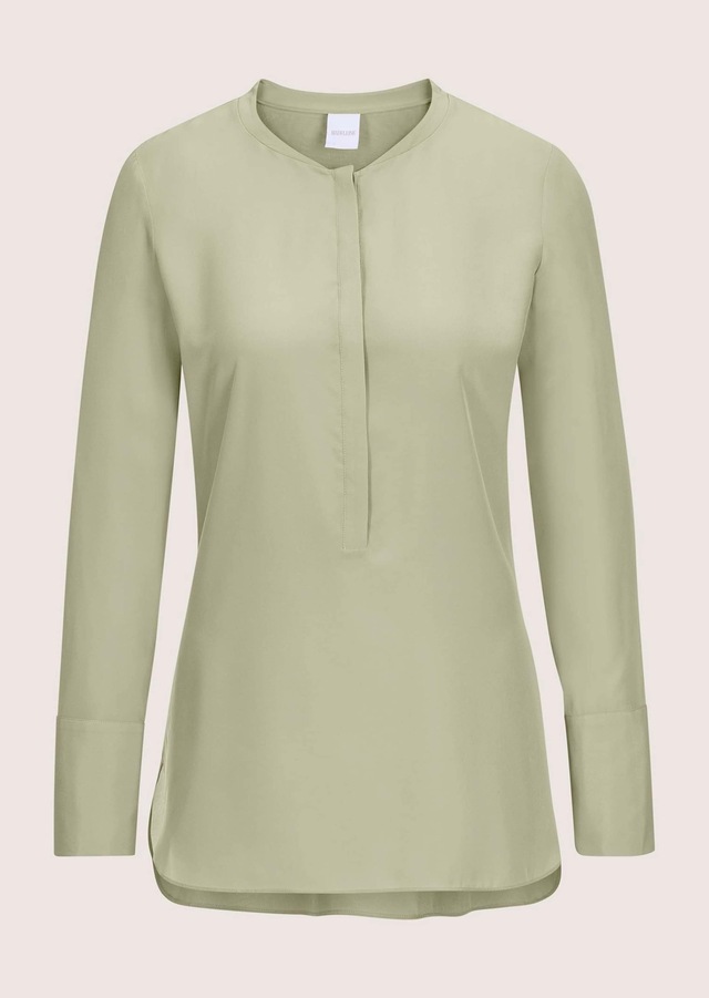 MADELEINE Hemdbluse »Seidenhemd Luxuriöse Bluse mit kragenlosem Design«