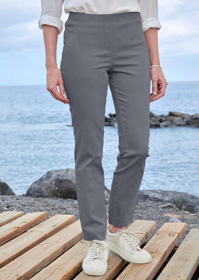 GOLDNER Chinohose »Jerseyhose mit Schlupfbund« Reissverschluß-Optik