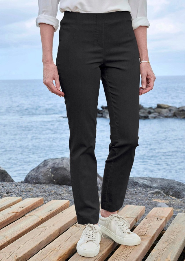 GOLDNER Chinohose »Jerseyhose mit Schlupfbund« Reissverschluß-Optik