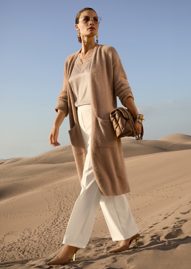 MADELEINE Langmantel »Strickjacke Eleganter Glattstrick-Mantel«