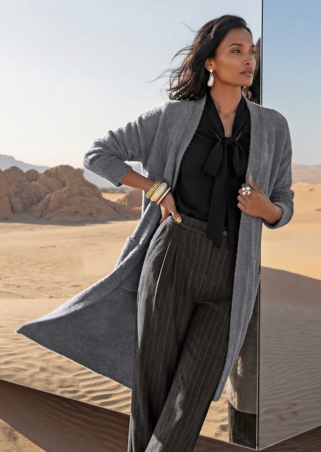 MADELEINE Langmantel »Strickjacke Eleganter Glattstrick-Mantel«