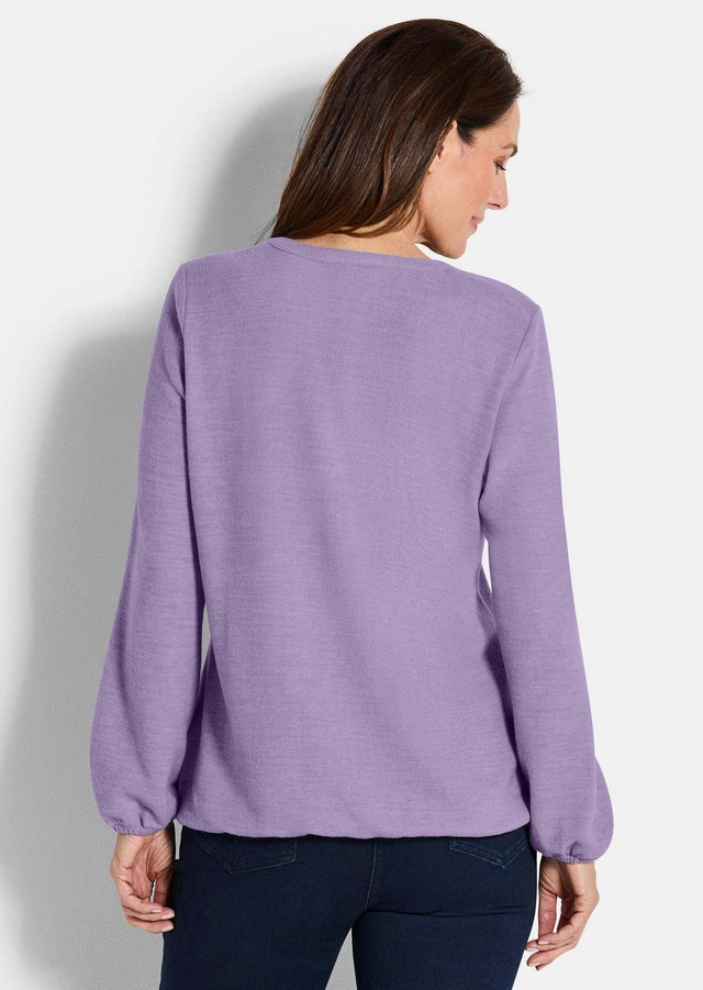 GOLDNER Langarmshirt »Kurzgröße Elegante Bluse mit Zierblende, Rundhals« Gummibündchen